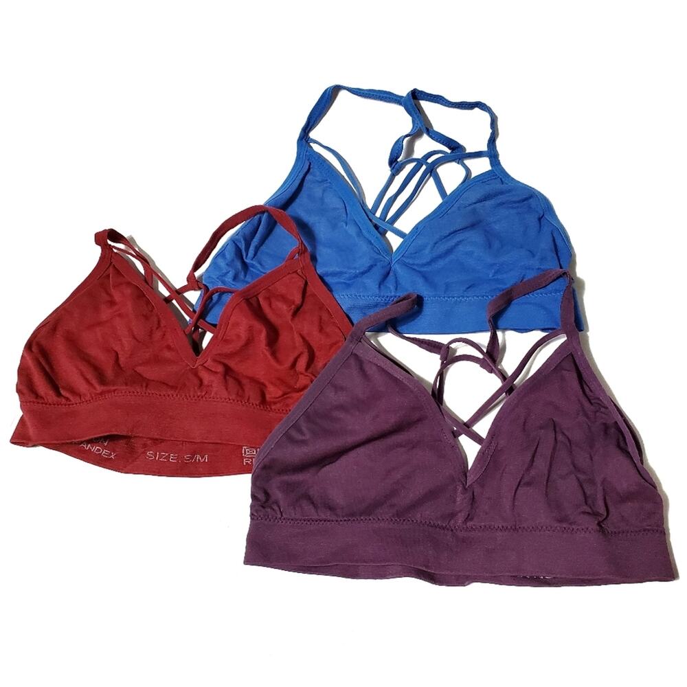 Angelina | Set of 3 Strappy Bralettes Lightweight and Stretchy